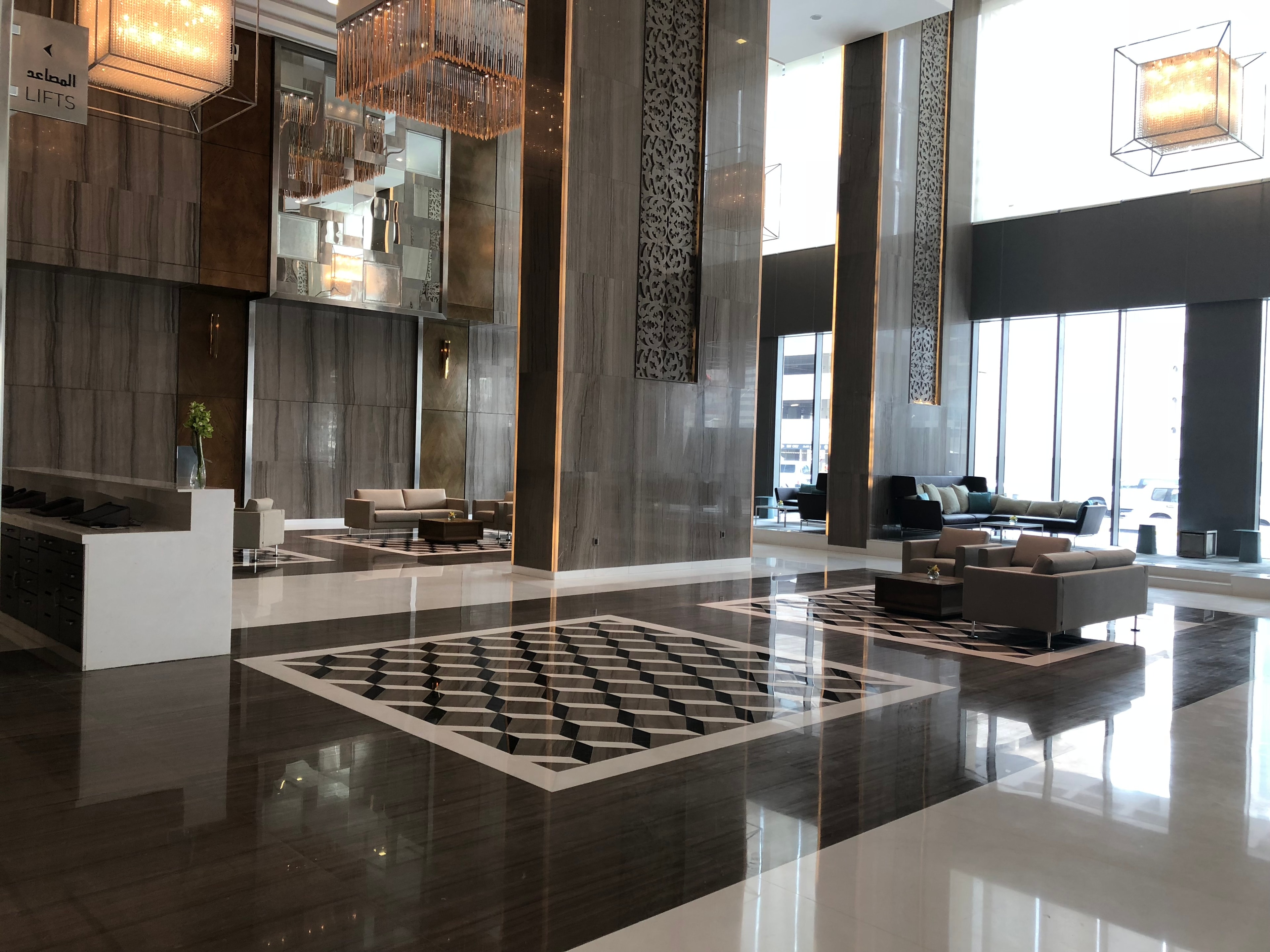 Marble wall installation